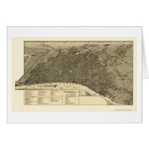 Philadelphia, mapa panorámico del PA - 1888