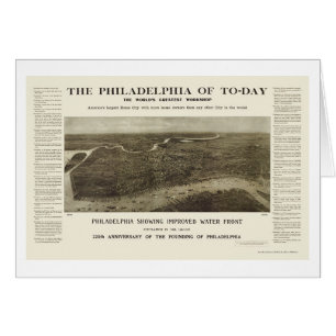 Philadelphia, mapa panorámico del PA - 1908