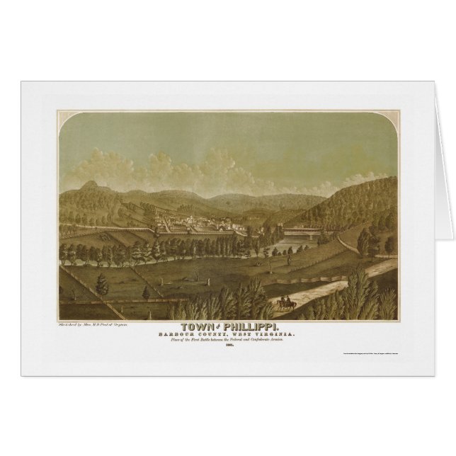 Philippi, mapa panorámico de WV - 1861 (Anverso (Horizontal))