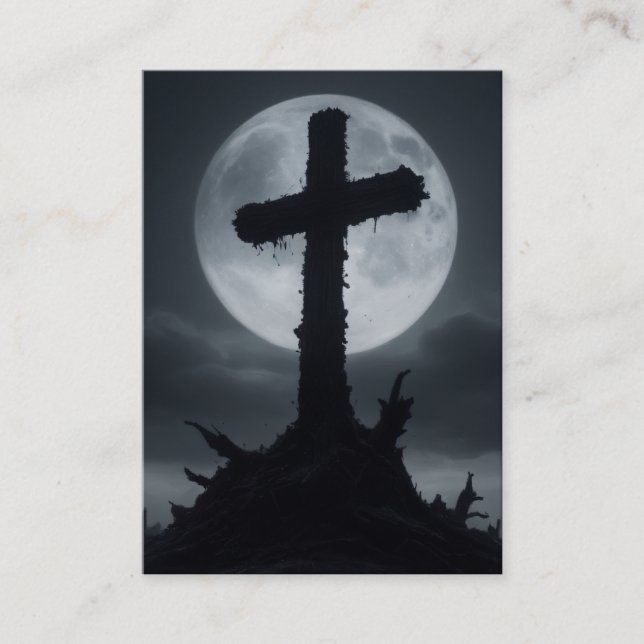 Philippians 2:8-11 Tarjetas KJV - Cruz mortal (Anverso)