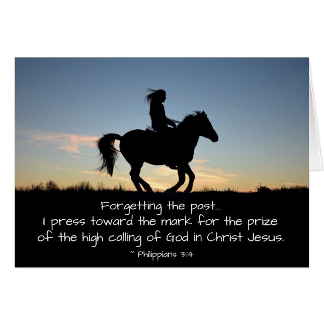 Philippians 3:13-14 Olvidando el pasado, Card (Anverso (Horizontal))
