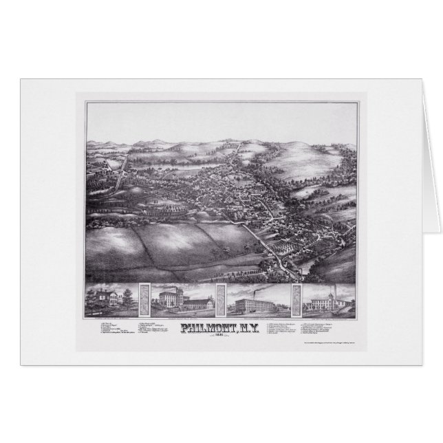 Philmont, mapa panorámico de NY - 1881 (Anverso (Horizontal))