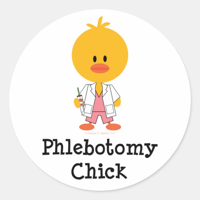 Phlebotomy Chick Pegatinas (Anverso)