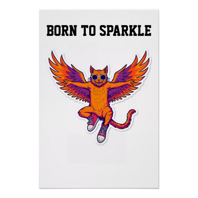Phoenix Cat Poster – Magical Fire Kitty Wall Art (Anverso)