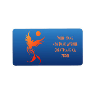 Phoenix de levantamiento en etiqueta de dirección