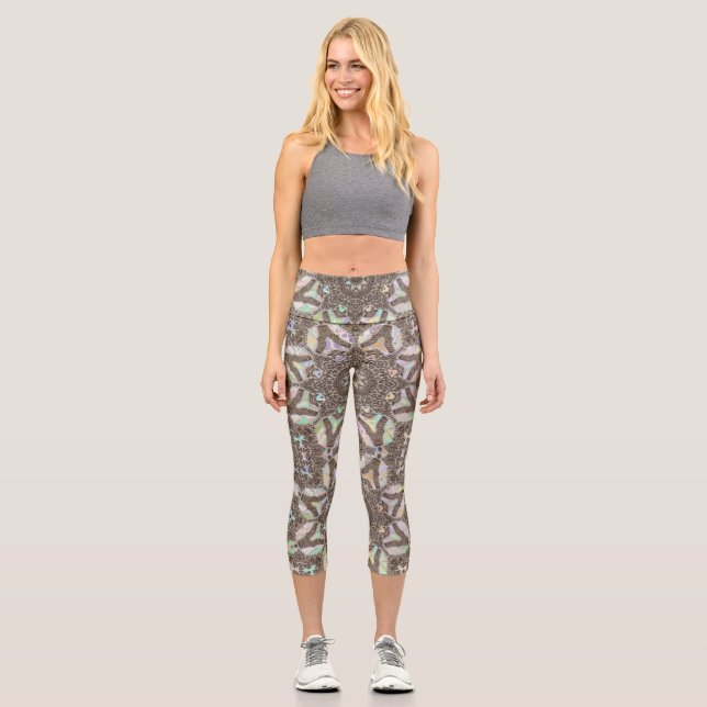 Phoenix Henna Mandala Art Yoga Capri Leggings (Anverso)