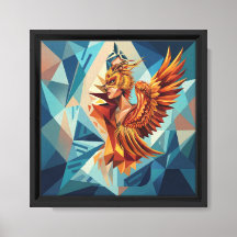 Phoenix Rise – Arte de pared en lienzo enmarcado