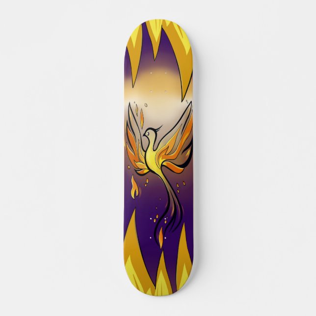 Phoenix Rise – Minimal Flame Skateboard (Anverso )