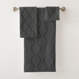 Phone Cords Bath Towels (Gray & Black)