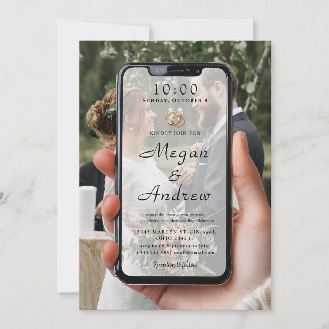 Phone Lock Screen Wedding Invitation (Anverso)