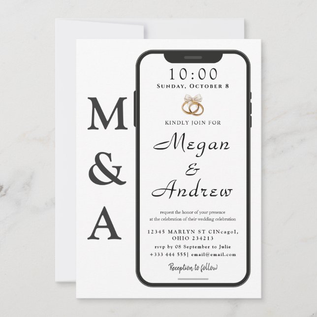 Phone Lock Screen Wedding Invitation (Anverso)