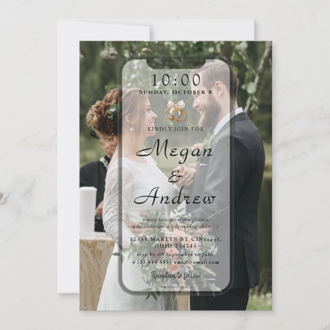 Phone Lock Screen Wedding Invitation (Anverso)