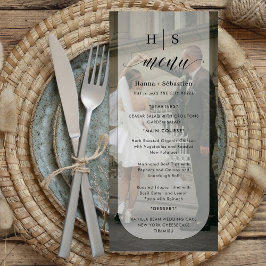 photo Black and White Wedding Menu