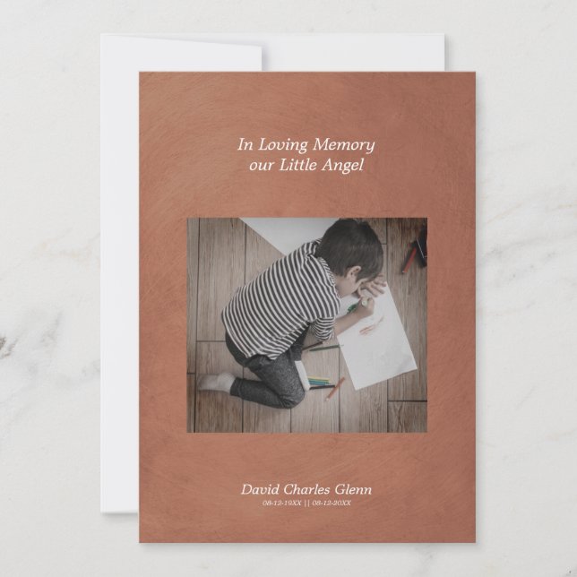 Photo Child Remembering Brown Faux Metallic Effect (Anverso)