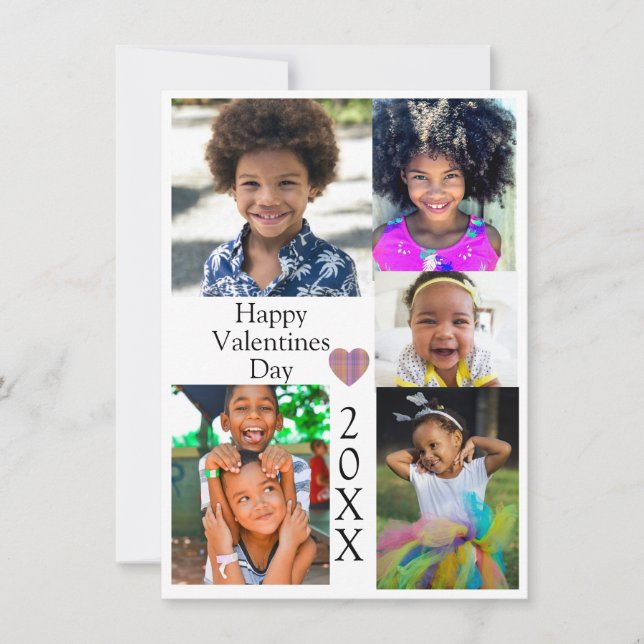 Photo Collage Valentines Heart Custom Year (Anverso)