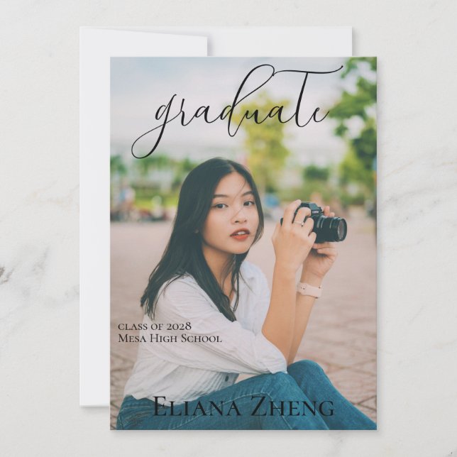Photo Graduation Announcement Card (Anverso)