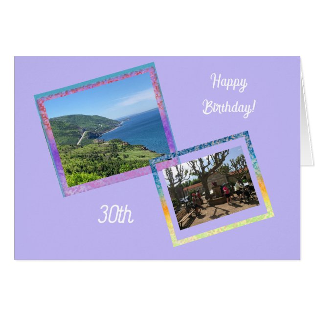 Photo Images and Age Birthday Card (Anverso (Horizontal))