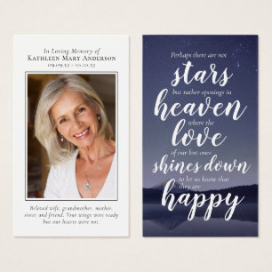 Photo Inspirational Memorial Card