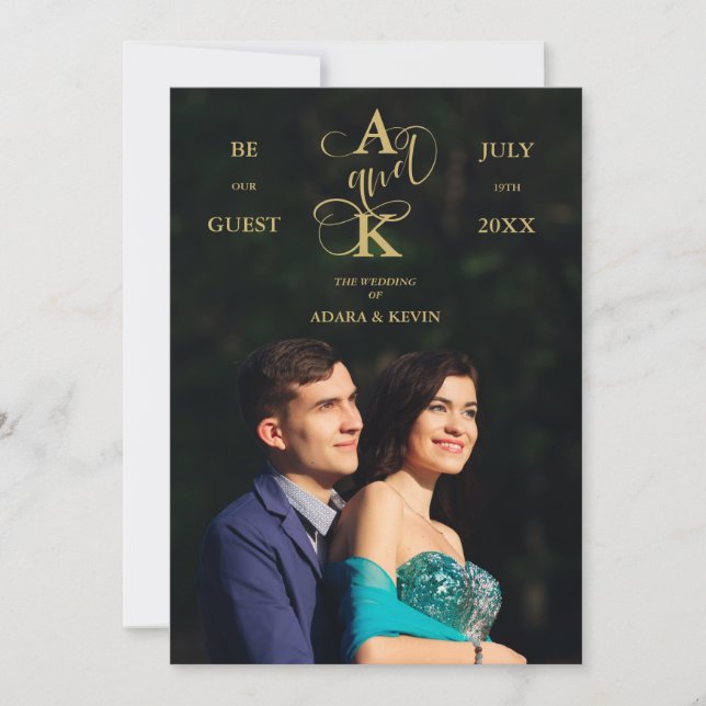 Photo Luxury Faux Golden Fancy Calligraphy (Anverso)