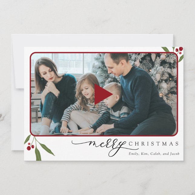 Photo Merry Christmas QR Code Holiday Video (Anverso)