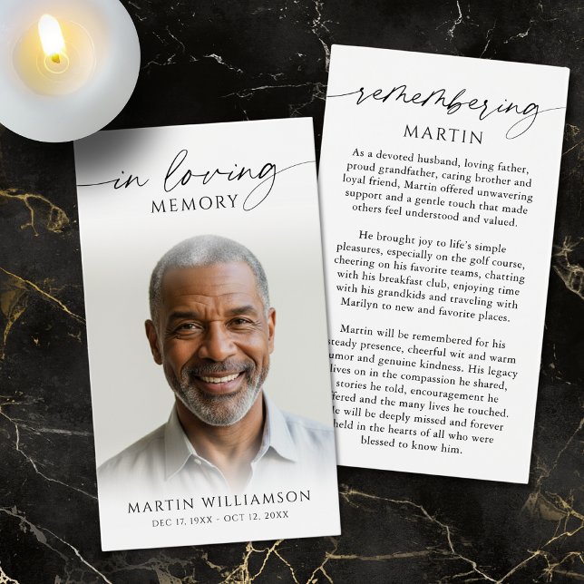 Photo Sympathy Funeral Remembrance Prayer Card (Subido por el creador)