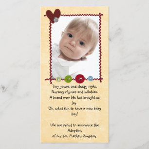 photocard de la invitación de la adopción