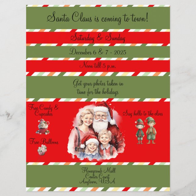 Photos With Santa In the Mall Flyer (Frente)