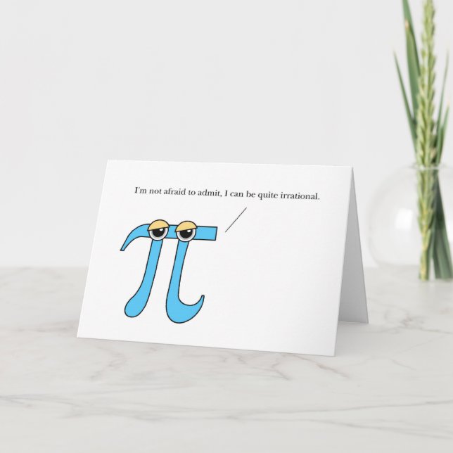 Pi Day, humorística tarjeta de felicitación irraci (Anverso)