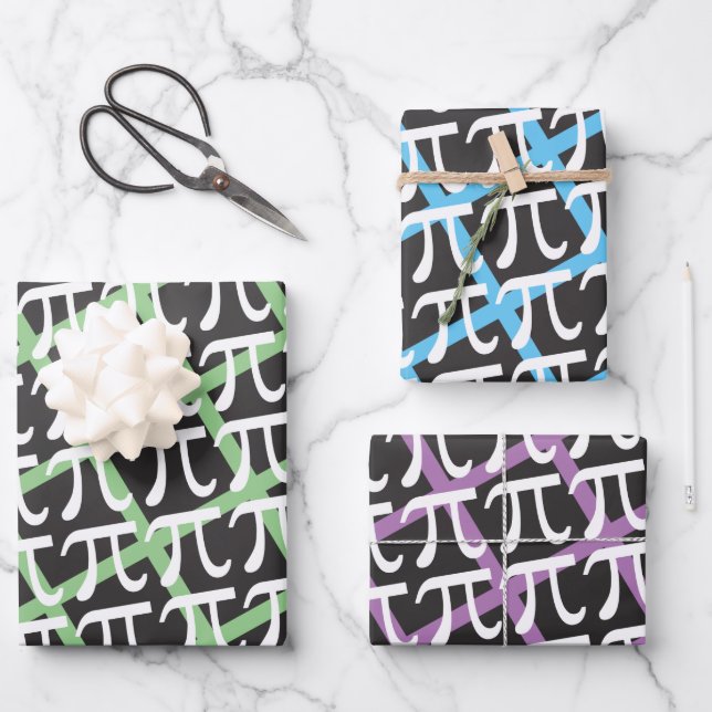 Pi Símbolos Pi Day Math Tema Papel de envolvimient (Anverso)