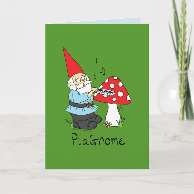 PiaGnome - Graciosa tarjeta de felicitación Piano  (Anverso)