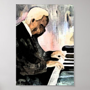 Pianista Jazz O indian Ink Artwork Impresiones