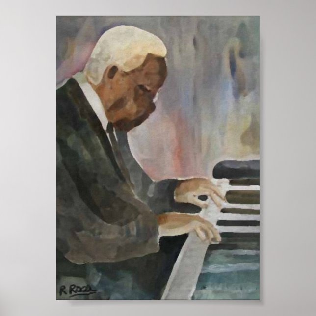 Pianista Jazz Original Oils Impresiones (Frente)
