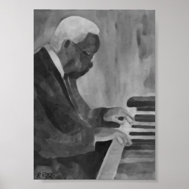 Pianista Jazz Original Oils Impresiones (Frente)