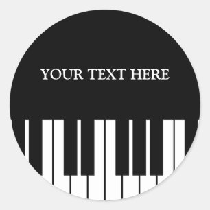 Pianista personalizado toca pegatinas redondos par