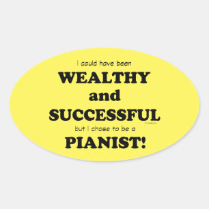 Pianista rico y exitoso Pegatina oval
