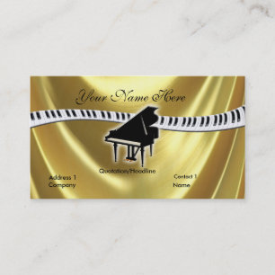 Piano del oro y tarjeta de visita magníficos del
