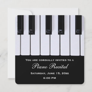 Piano Llaves Piano Recital Invitaciones