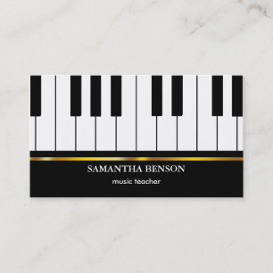 Piano Músico tarjeta de visita con nota musical