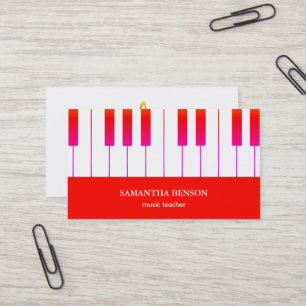 Piano Músico tarjeta de visita con nota musical