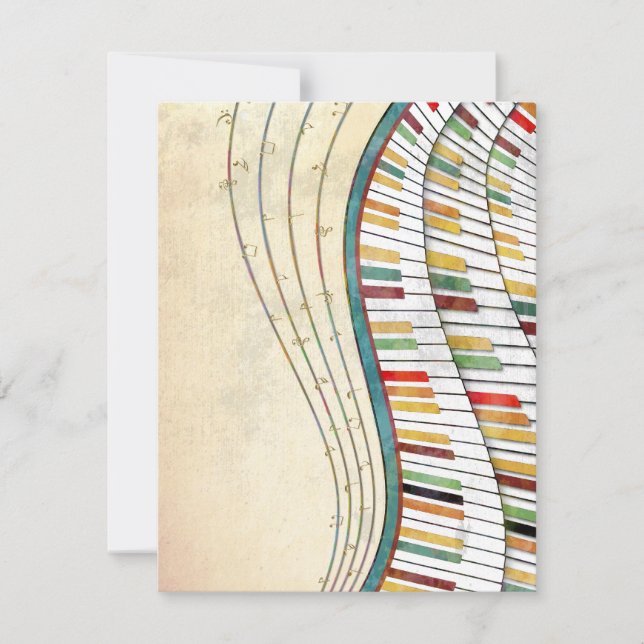 Piano ondulado retro colorido (Anverso)