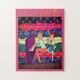 Piano Player And Music Notes 2 Jigsaw Puzzle