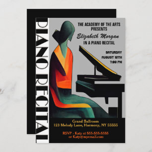 Piano Recital Invitación Mínima Resumen Moderno