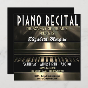 Piano Recital Invitación moderna de diversión colo