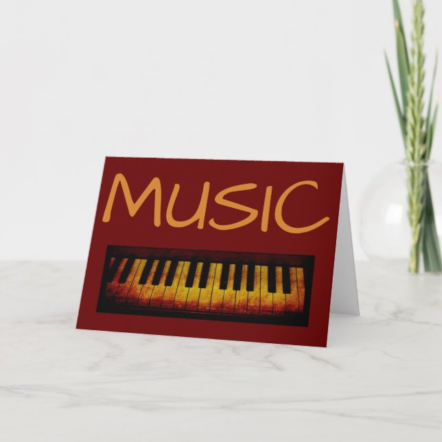 Piano, tarjeta de saludo de música (Anverso)