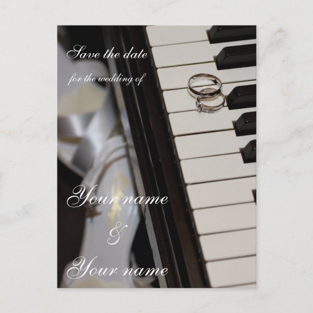 Piano - Tarjeta postal de Save the Date (Anverso)