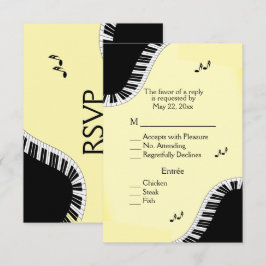 Piano Teclado Música RSVP con Menú Amarillo