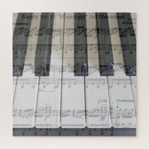 Piano y rompecabezas de la sonata del claro de