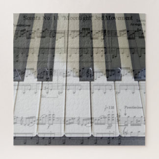 Piano y rompecabezas de la sonata del claro de