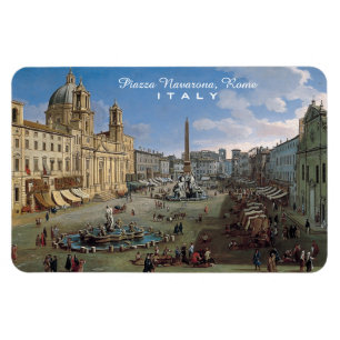 Piazza Navona, imán de arte personalizado de Roma