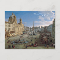Piazza Navona, postal del personalizado de arte de